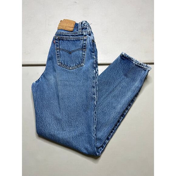 Vintage Levi’s 501 Jeans Women’s Size 9 USA Button Fly 90s Distressed Hem 25x28 - Picture 14 of 16